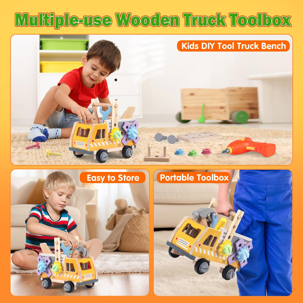 Aliex wooden saw and hammer set ready for hands-on building fun