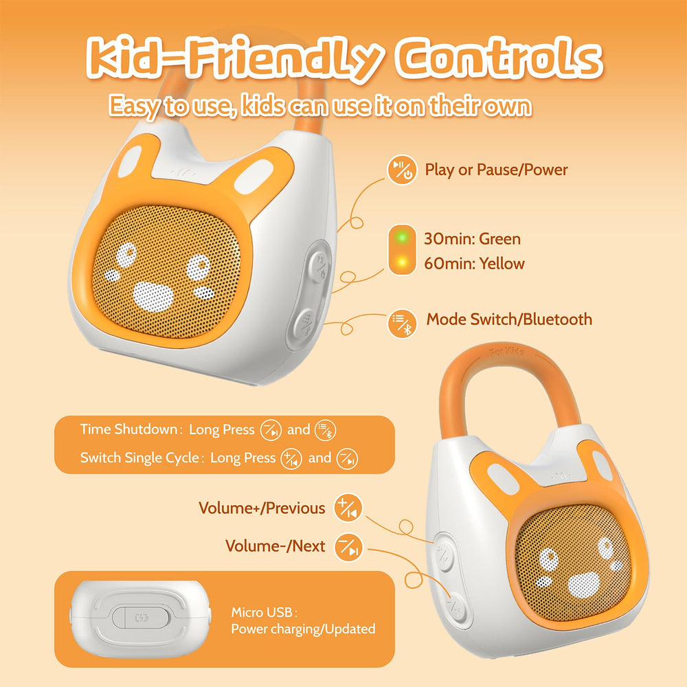 Alilo Pocket Bunny features a rechargeable battery for longer listening sessions.