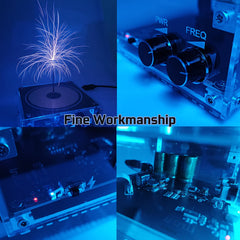 ALKISTA Tesla coil musical speaker side view showing safe, easy setup