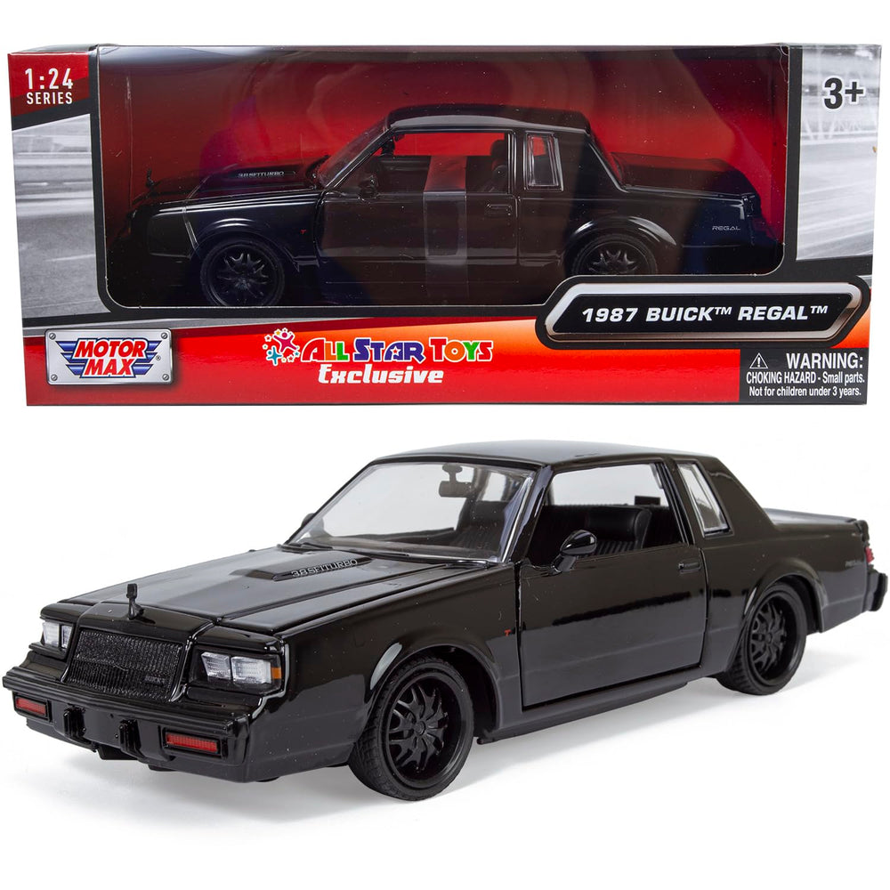 All Star Toys 1987 Regal 3.8SFI T-Type side view with glossy black finish for display impact