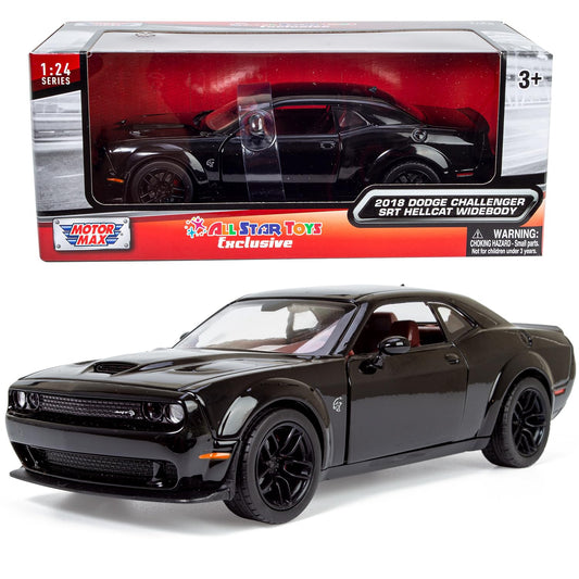 All Star Toys 2018 Challenger Hellcat Widebody glossy black finish for display.