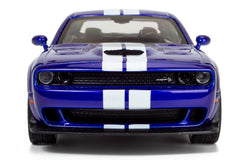 All Star Toys 2018 Challenger SRT Hellcat Indigo Blue white stripes emphasize racing heritage