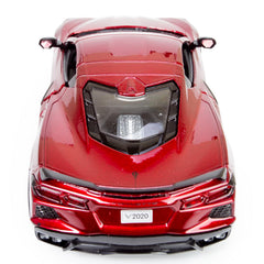 All Star Toys Corvette C8 Stingray black rims complement the red metallic finish.