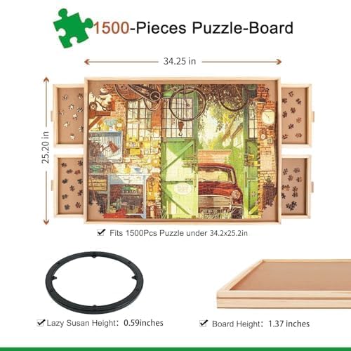 All4JIG four-drawer puzzle storage keeps pieces organized during assembly.