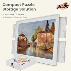 ALL4JIG portable puzzle table with slim profile for easy transport