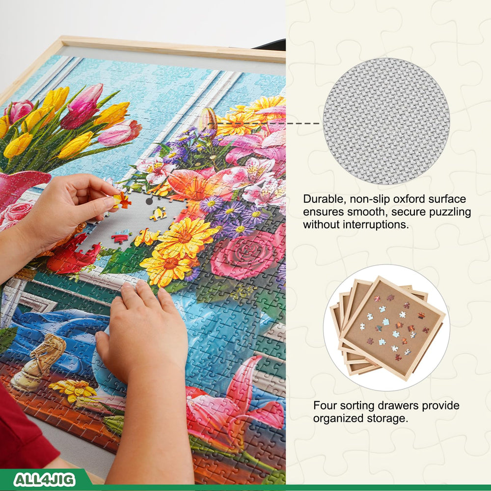 ALL4JIG natural wood frame provides durable construction and an eco-friendly feel