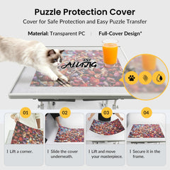 ALL4JIG puzzle table with casters for easy repositioning