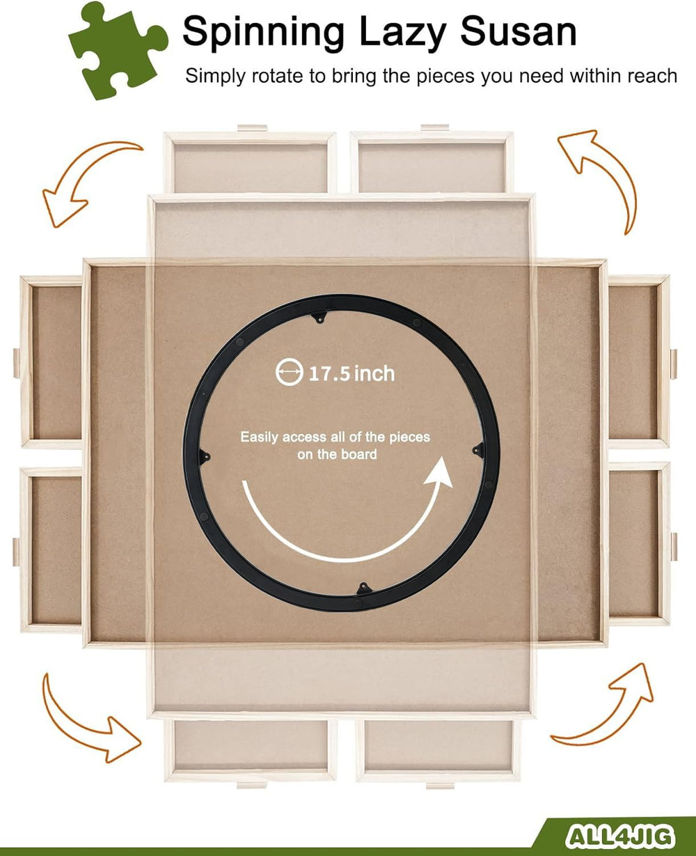 ALL4JIG smooth, non-slip surface enhances comfortable puzzle building.