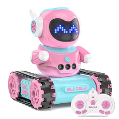 ALLCELE LED RC robot toy with face light for captivating nighttime play
