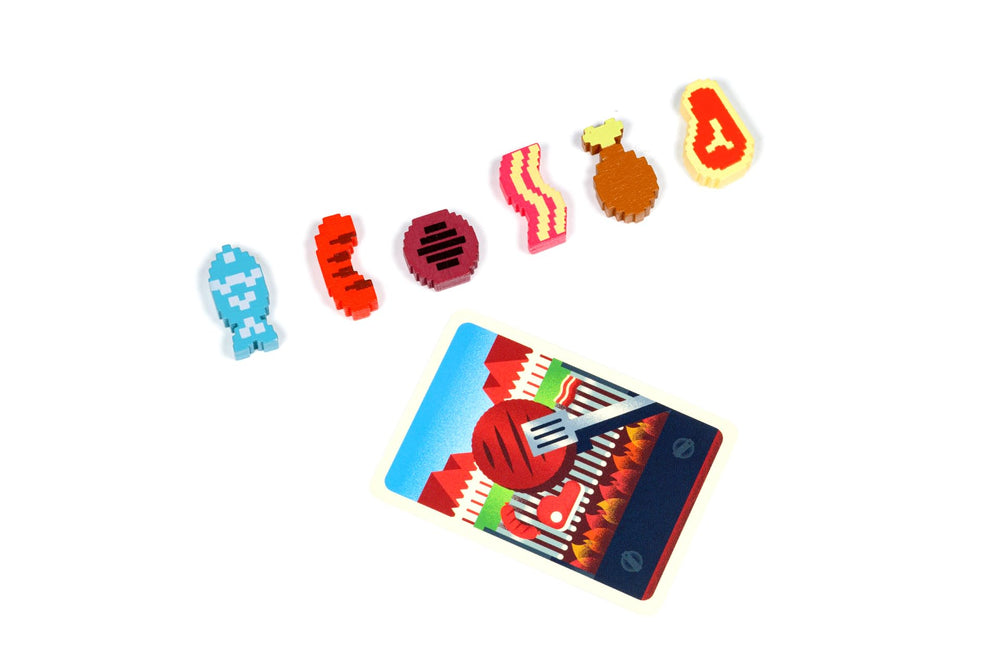 Alley Cat Games Barbecubes: plate-up moment emphasizing the final display