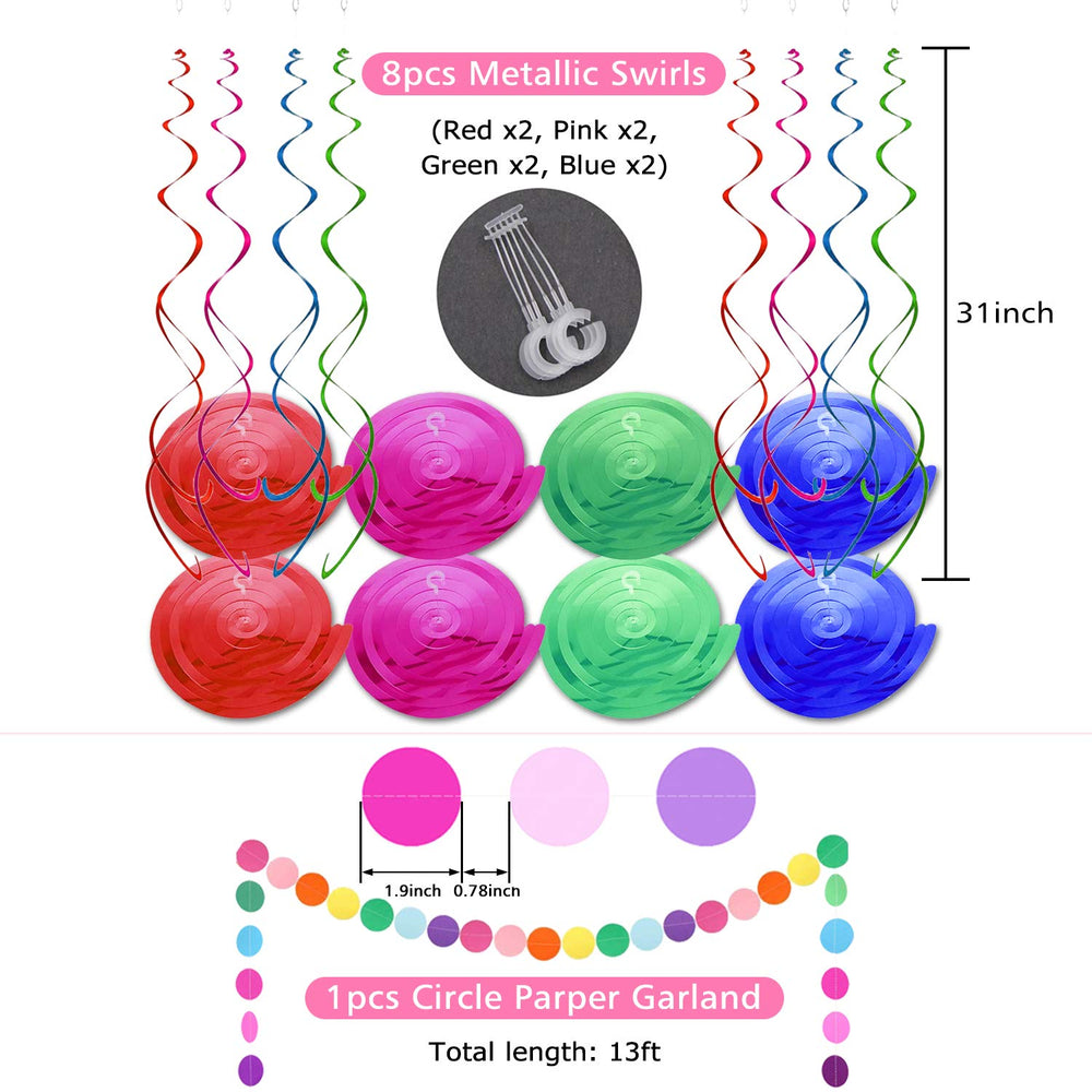 ALLFUN circle paper garland provides colorful accents for walls.
