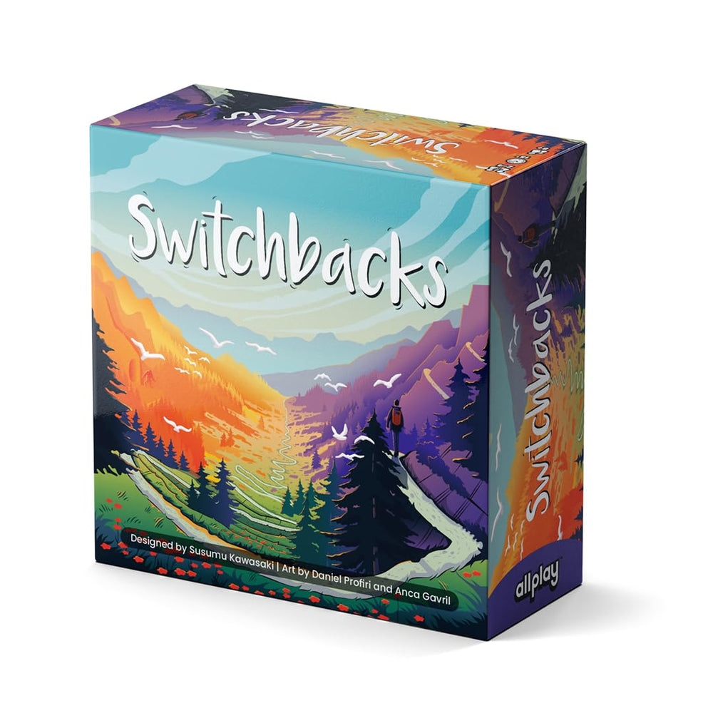 Allplay Switchbacks box front showcasing compact travel packaging for quick play