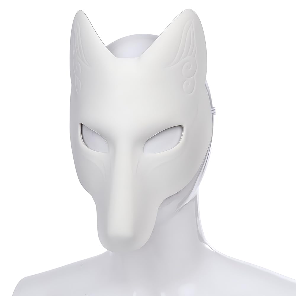 Alodidae blank wolf mask, ideal canvas for customization at parties and cosplay.