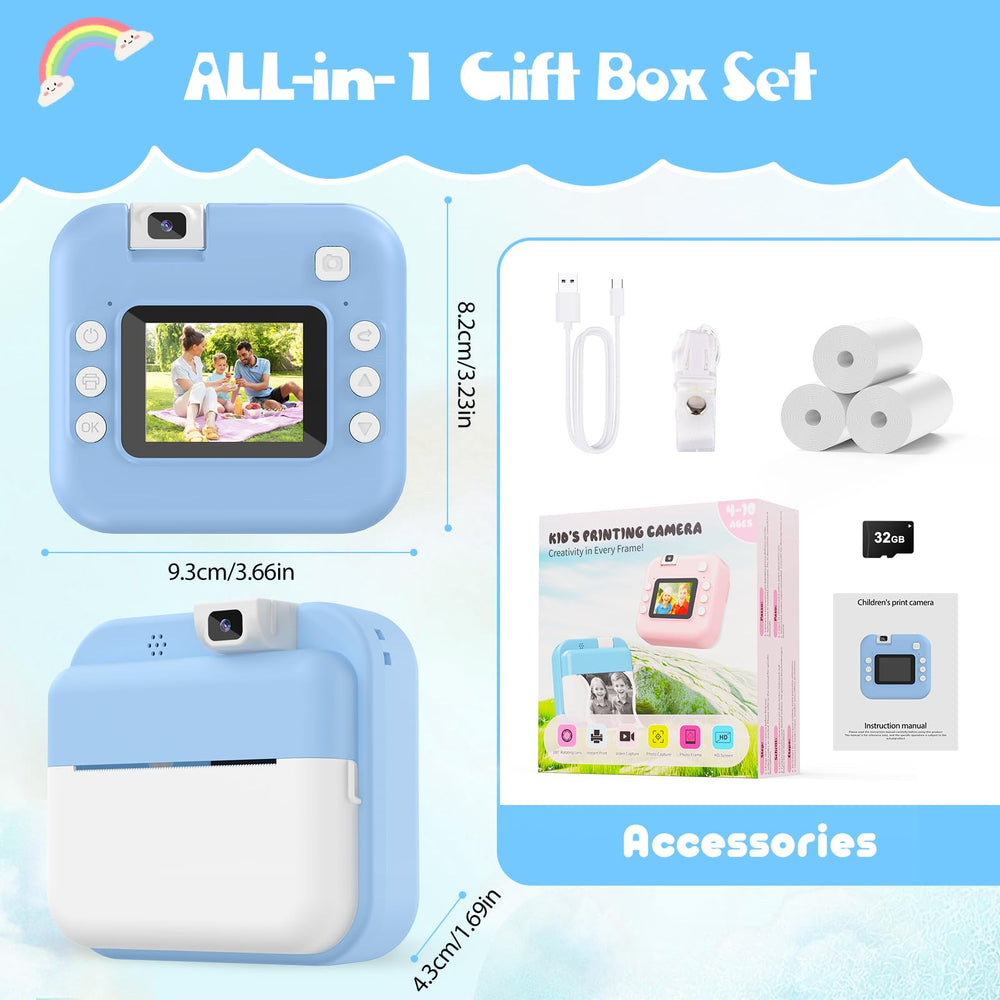 Alotwan Kids Camera Instant Print blue edition ready for gifting and travel.