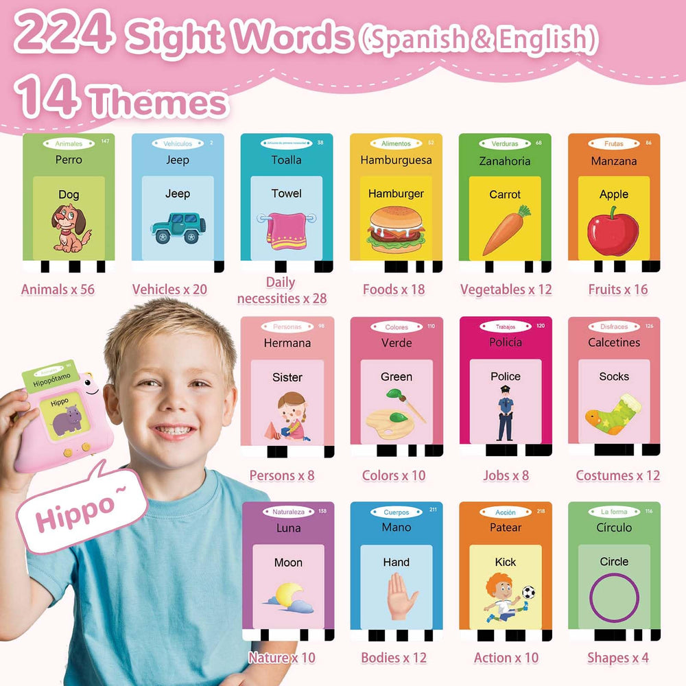 Alotwan Spanish-English cards in use promote bilingual word recognition and play