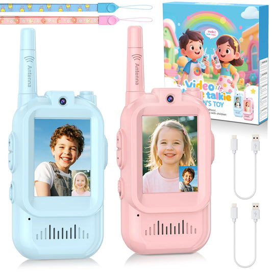 Alotwan video walkie talkie kids front view for real-time communication.