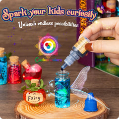 Alritz crystal potions with pink crystals for colorful potions display
