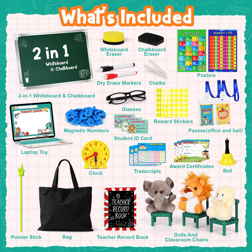 Alritz pretend play teacher set teacher-id-cards - immersive role play accessories