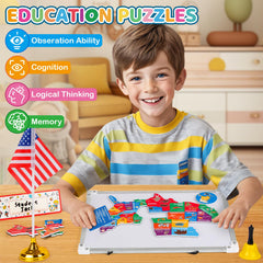 Alritz calendar board in a pretend classroom helps track days and activities.
