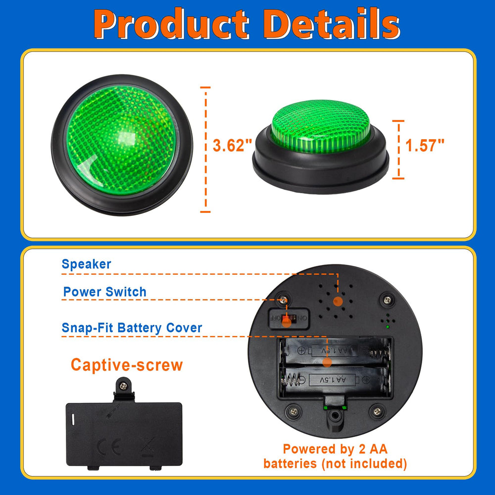 ALS AILISUO blue buzzer with light-on button for immediate feedback