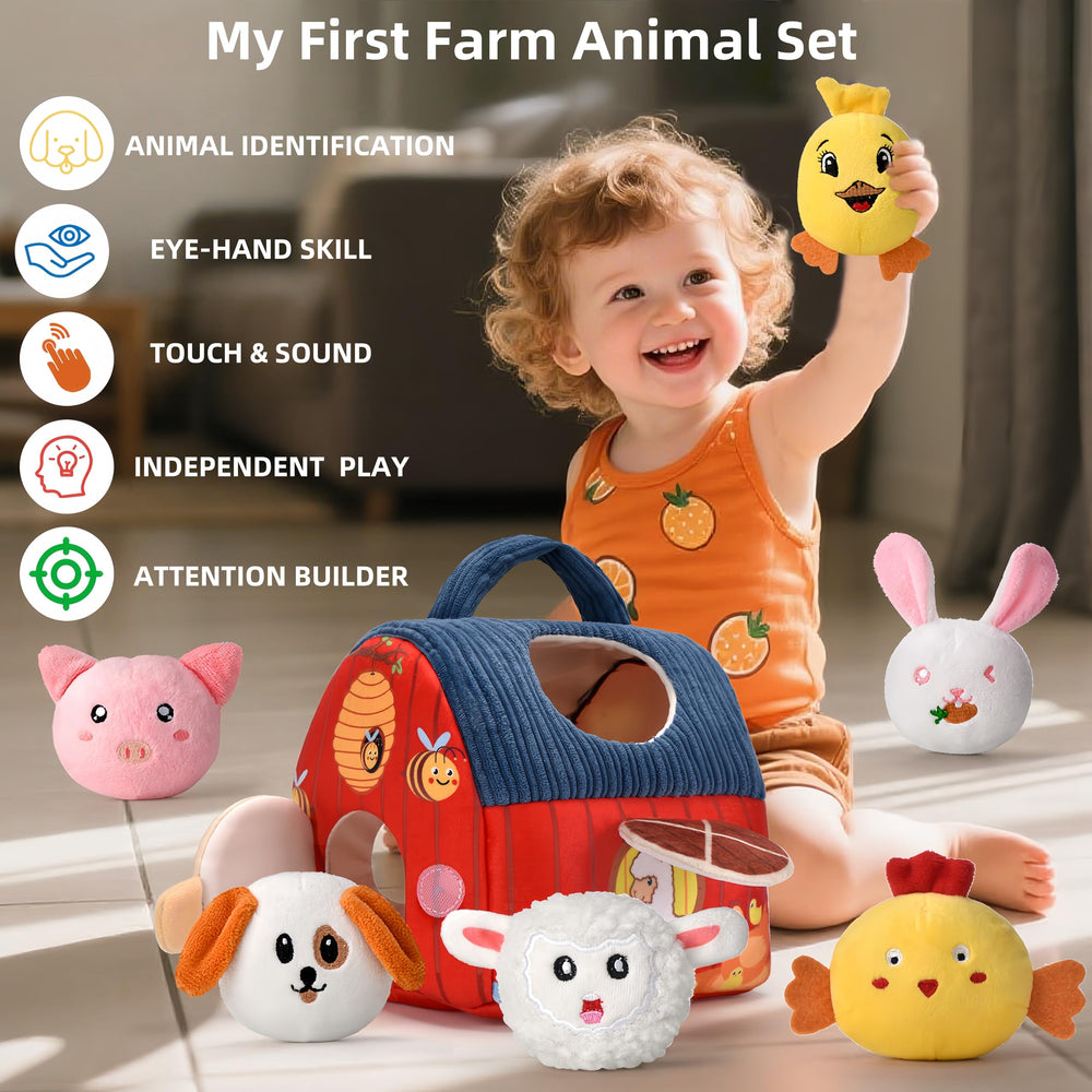 Alsatic barn with handle enabling portable storage and quick pretend play