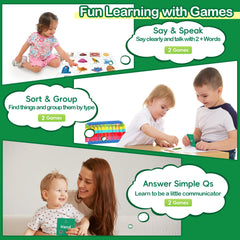 ALSOLIFE white-background cards reduce distraction for clear word-object connections.