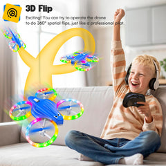 ALTITACO Kids Drone self-rotation adds dynamic spins during indoor play.