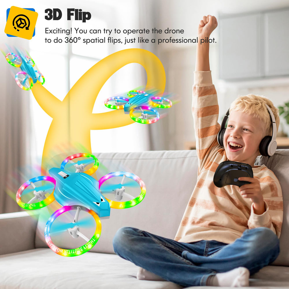 ALTITACO Kids Drone self-rotation for playful spins.