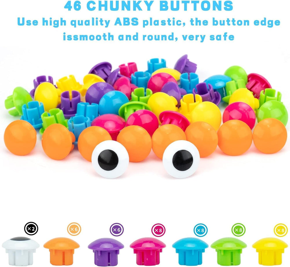 AluAbi Button Art Toys durable design suitable for home or classroom use.
