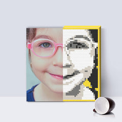 Amalia mosaic portrait package includes tools and guide for easy assembly