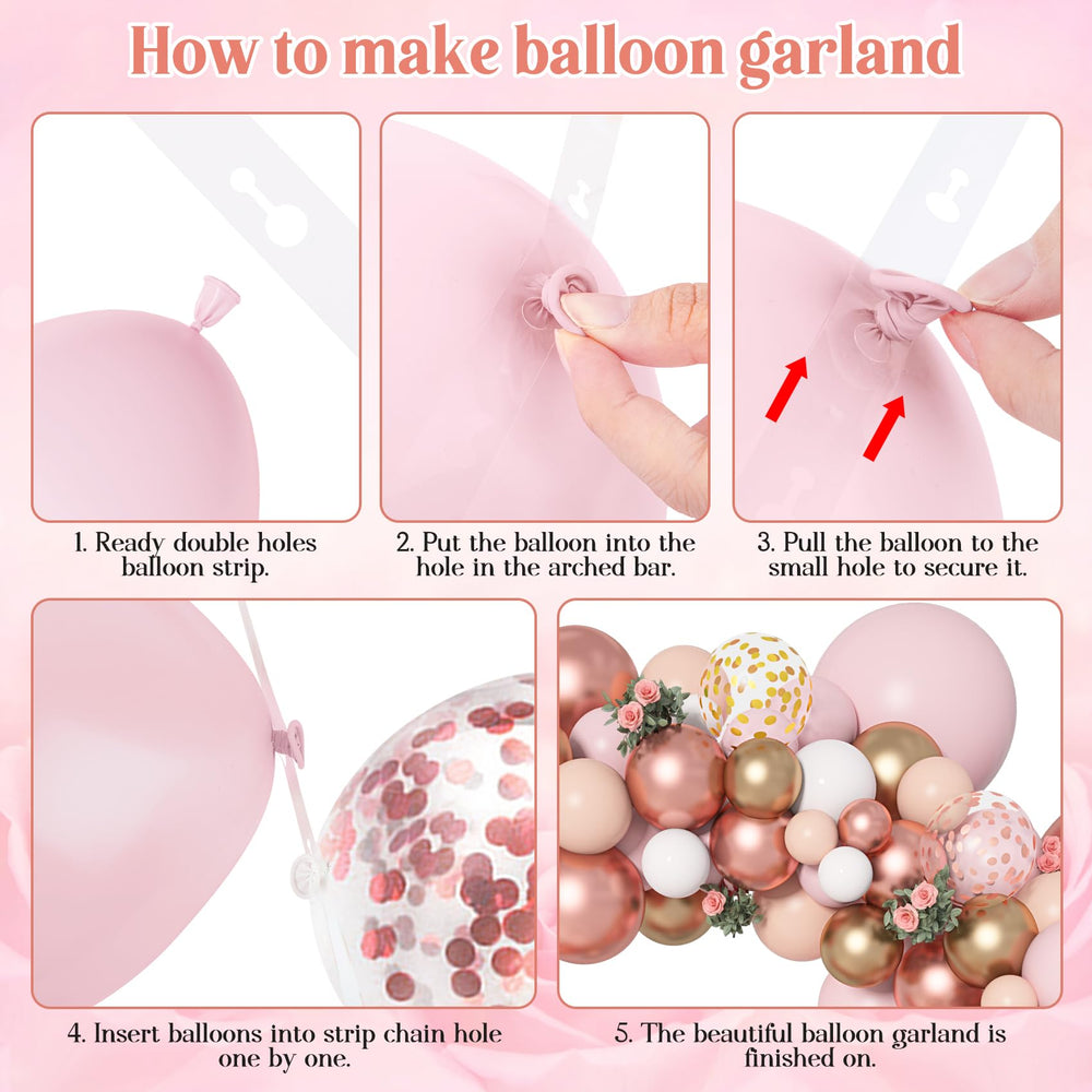 Amandir 10-inch mixed pastel pink and rose gold balloons