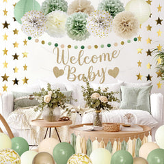 Amandir circle dots garland creates playful backdrop