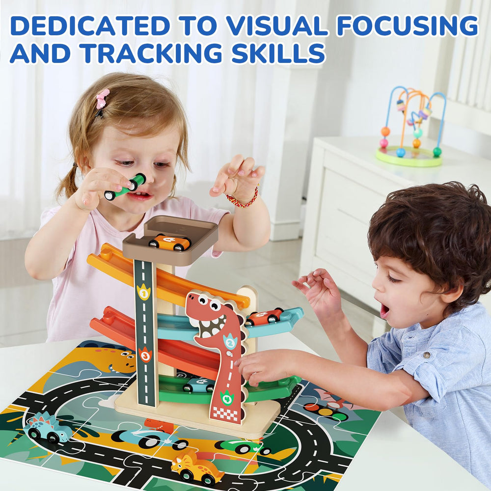 AmazingJoy multi-lane race track promoting focus and cause-and-effect play.