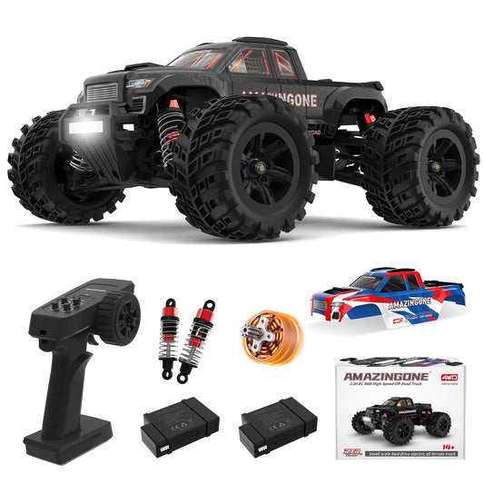 AmazingOne 20208 RC car front view showing powerful 4x4 grip and chassis stance