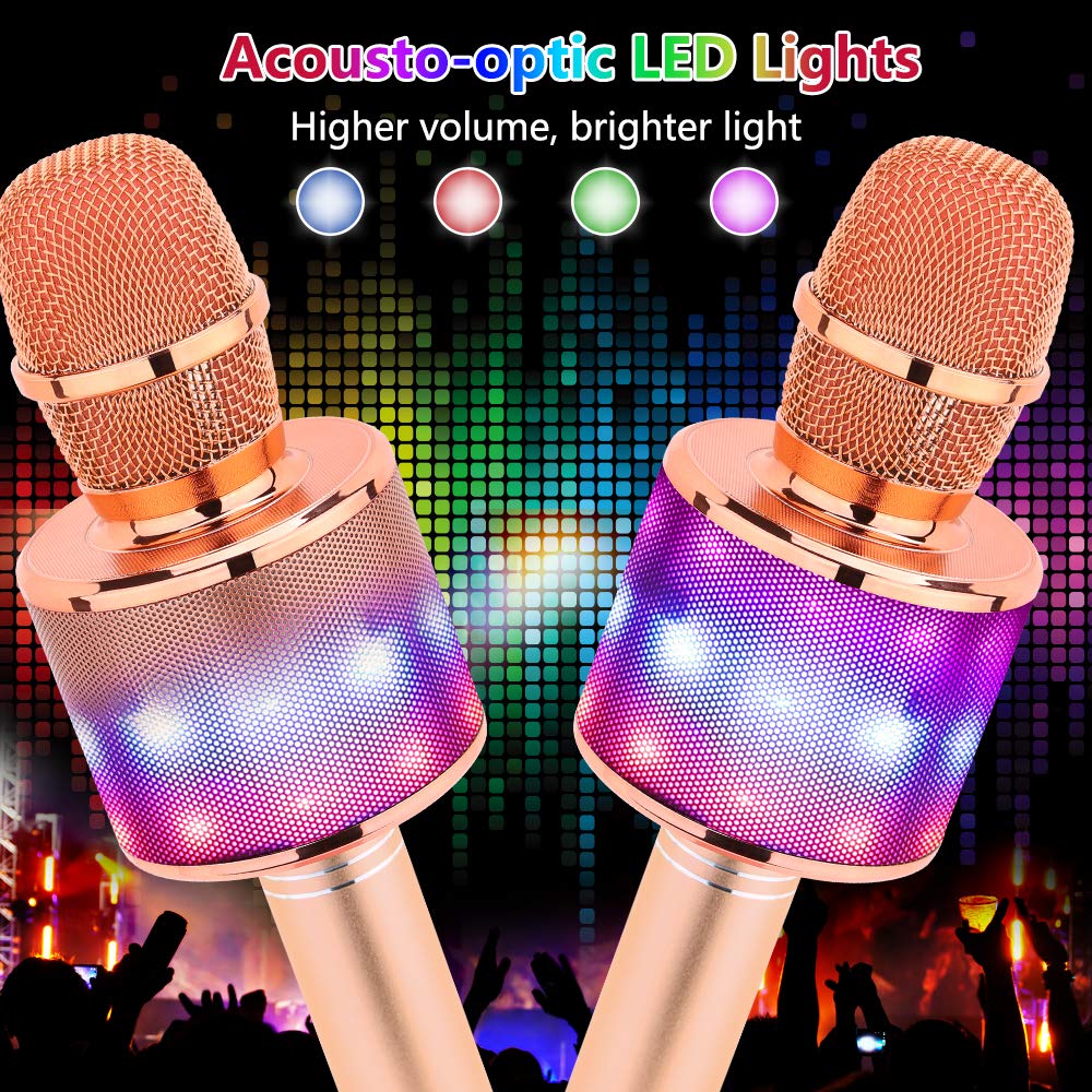 Amazmic Kids Karaoke Microphone connected via Bluetooth 5.0 for quick pairing