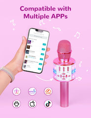 Amazmic karaoke mic showing Bluetooth setup for quick wireless pairing.