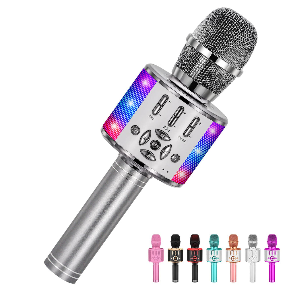 Amazmic Kids Karaoke Microphone with LED lights for vibrant home fun
