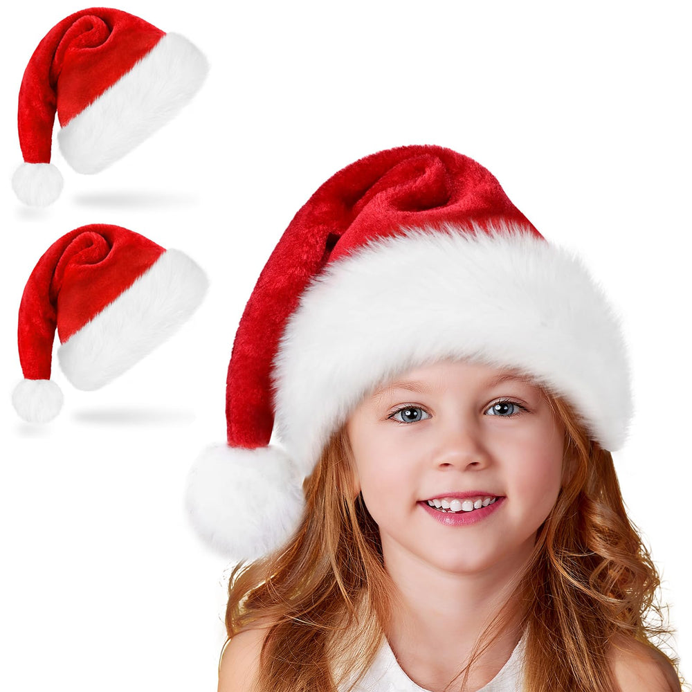 Ambandier kids Santa hat on toddler, cozy festive wear for Christmas.