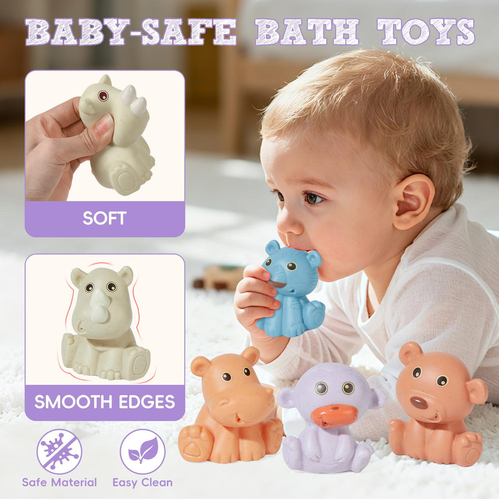AMCHSURI bear bath toy soft texture supports gentle squeezes.