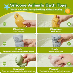 AMCHSURI dinosaur bath toy for squeezable water play and early curiosity
