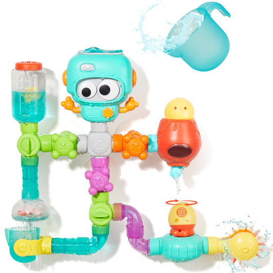 AMCHSURI bath toy pipes and valves for hands-on problem-solving during bath time.