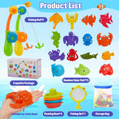 AMCHSURI 12-colorful ABS fishing toys boost color recognition and fine motor skills.