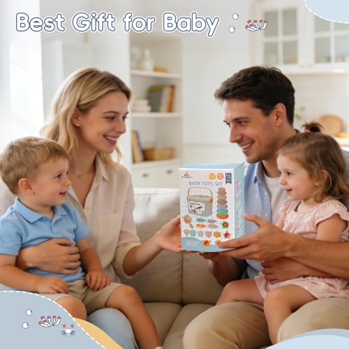 AMCHSURI educational bath toys for 1-3 years spark sensory exploration and gripping practice