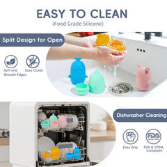 AMCHSURI mold-free silicone and sturdy plastics promote hygienic play sessions.