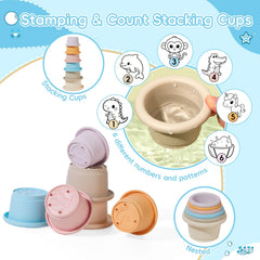 AMCHSURI sea animal leaking cups let water flow for play
