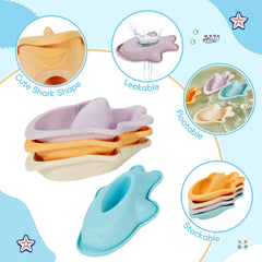AMCHSURI shark boats float for playful nautical bath time