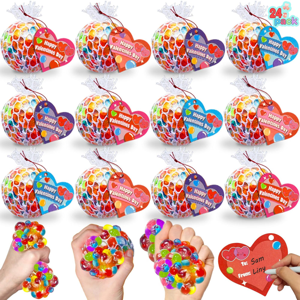 AMENON 24-pack valentines stress balls grape for classroom sharing and focus