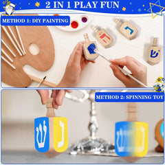 AMENON blank wooden surface on a dreidel for markers and paints