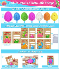 AMENON Valentine cards with dinosaurs for kid-friendly exchanges