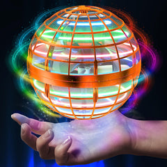 AMERFIST Flying Orb Ball Toy with orange LED glow for outdoor play and night visibility.